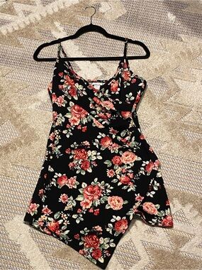 Rue 21 Floral Wrap-Front Spaghetti Strap romper